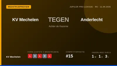 KV Mechelen ontvangt zaterdagavond RSC Anderlecht in een poging de negatieve reeks te doorbreken, na de 0-4...